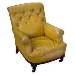 Victorian Button Back Leather Chair