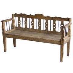 19th Century Painted Gustavian Bench