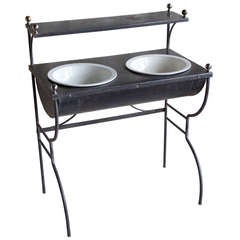 Argentinian Art Nouveau Wrought Iron and Zinc Washstand