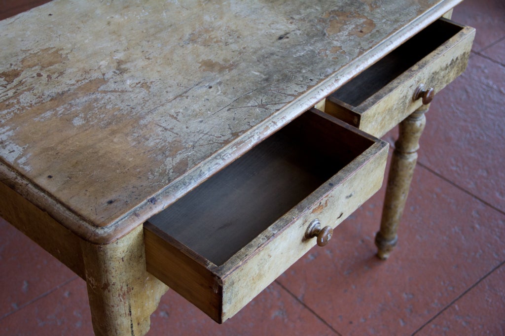 Wood Rare Antique Irish Pine Desk