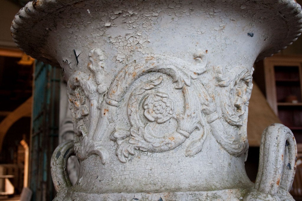 Victorian Cast Iron Urn on Base 6