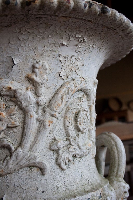 Victorian Cast Iron Urn on Base 4