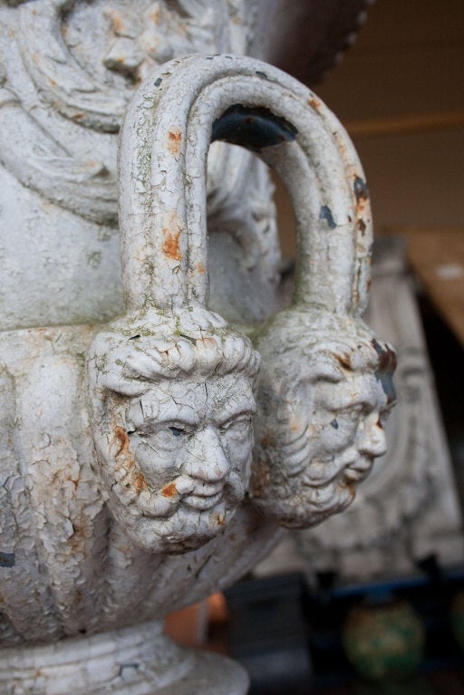 Victorian Cast Iron Urn on Base 5