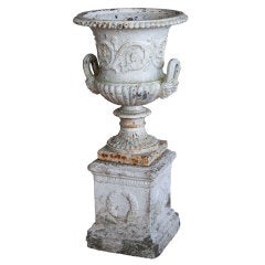 Victorian Cast Iron Urn on Base