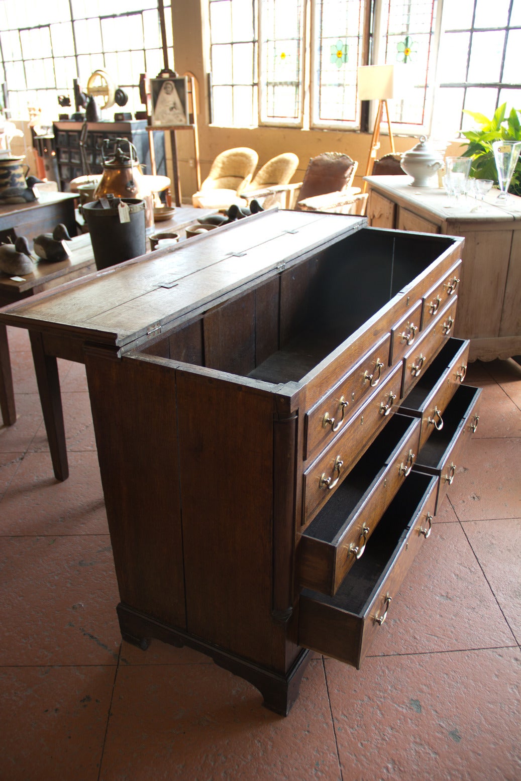 Georgian Oak Linen Chest 1