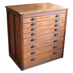 Antique English Planner's Chest