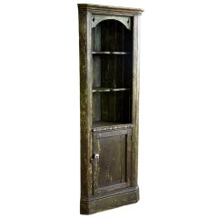 Antique English Country Corner Cupboard