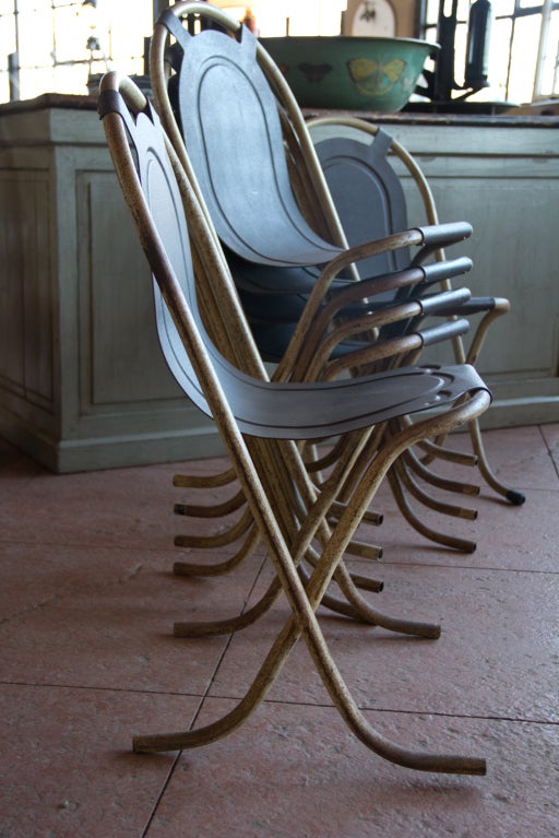Metal Set of 6 Mid Century Modern Chairs