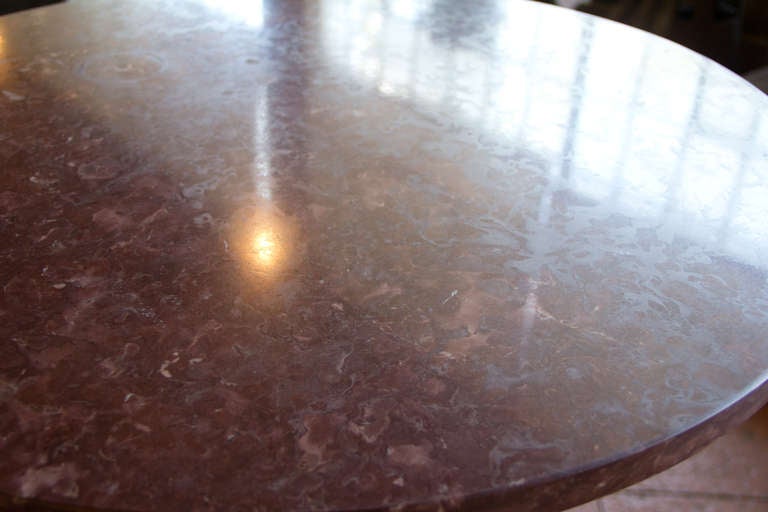 Antique English Marble Topped Pub Table In Good Condition In Calgary, Alberta
