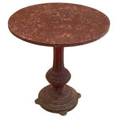 Antique English Marble Topped Pub Table