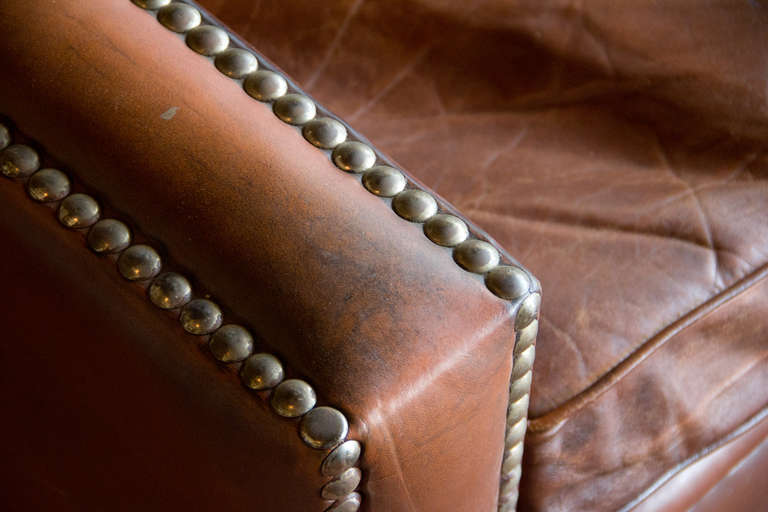 Vintage French Leather Settee 2