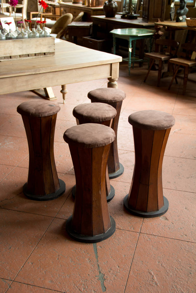Set of 5 Ship's Bar Stools at 1stdibs