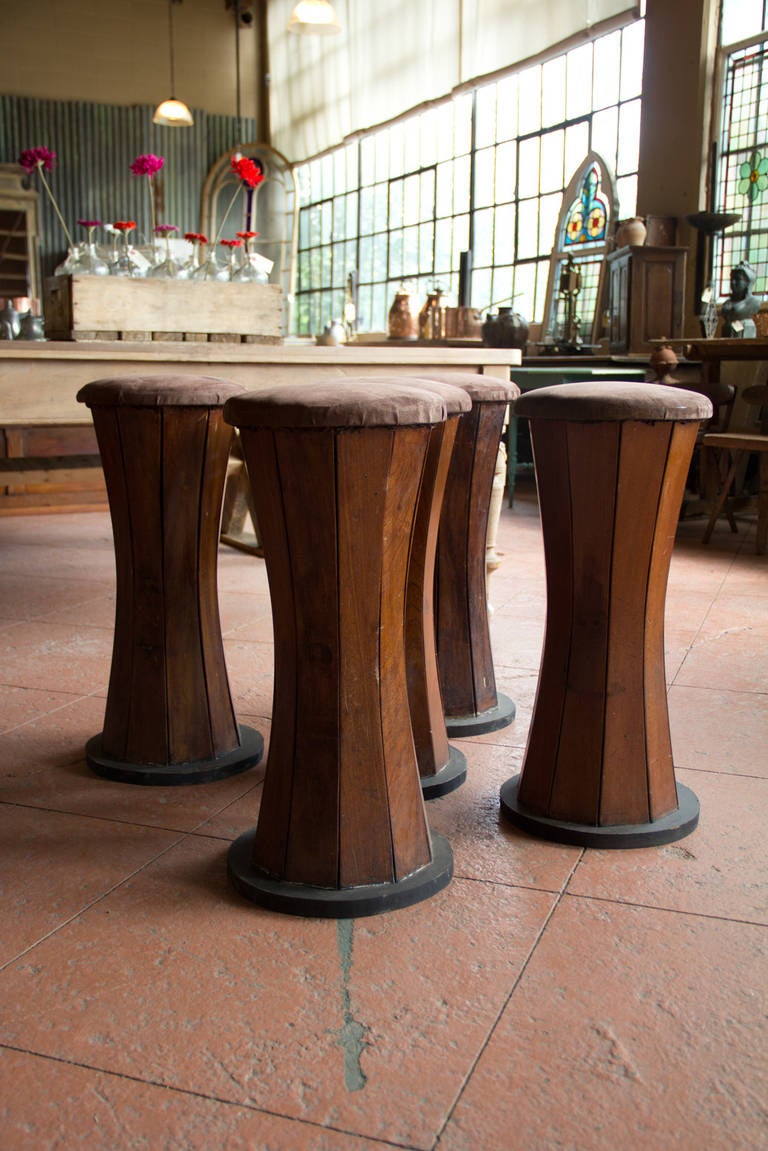 Set of 5 Ship's Bar Stools at 1stdibs