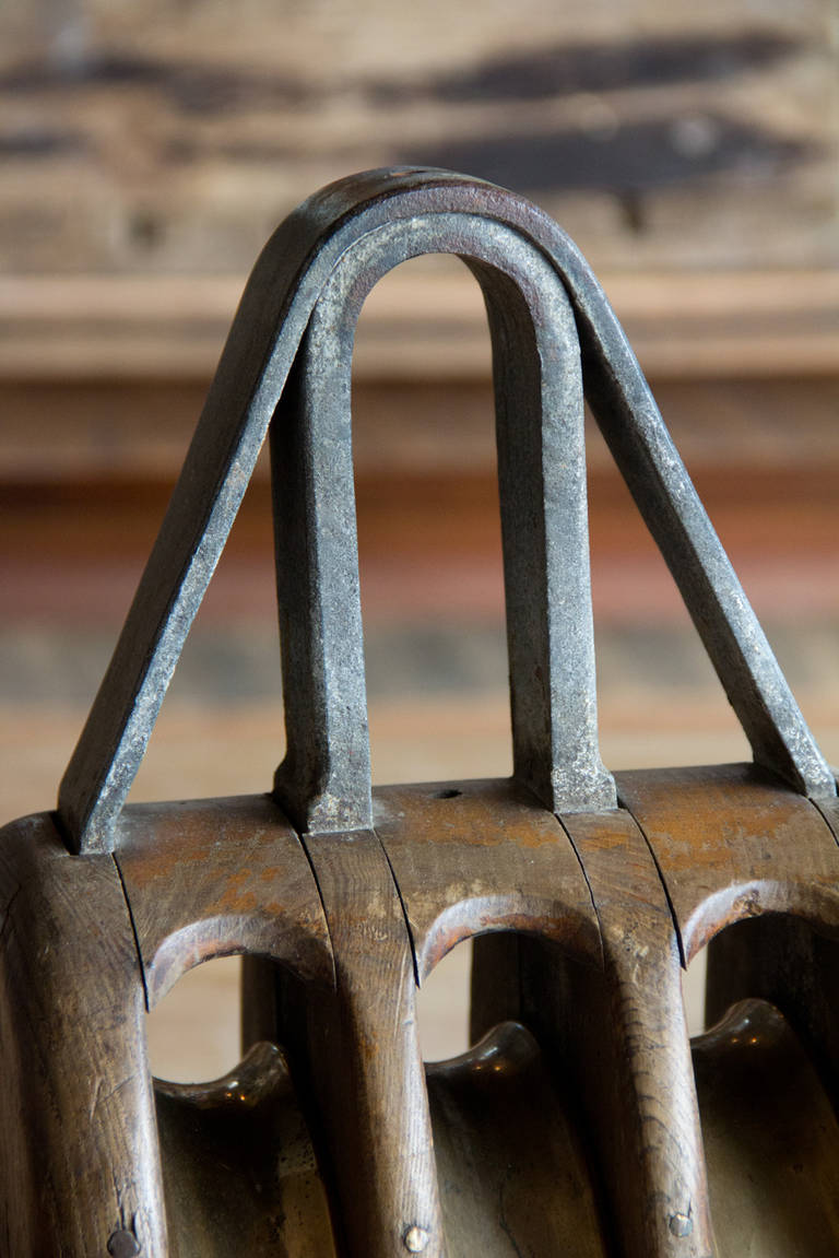 American Antique Maritime Pulley Hoist