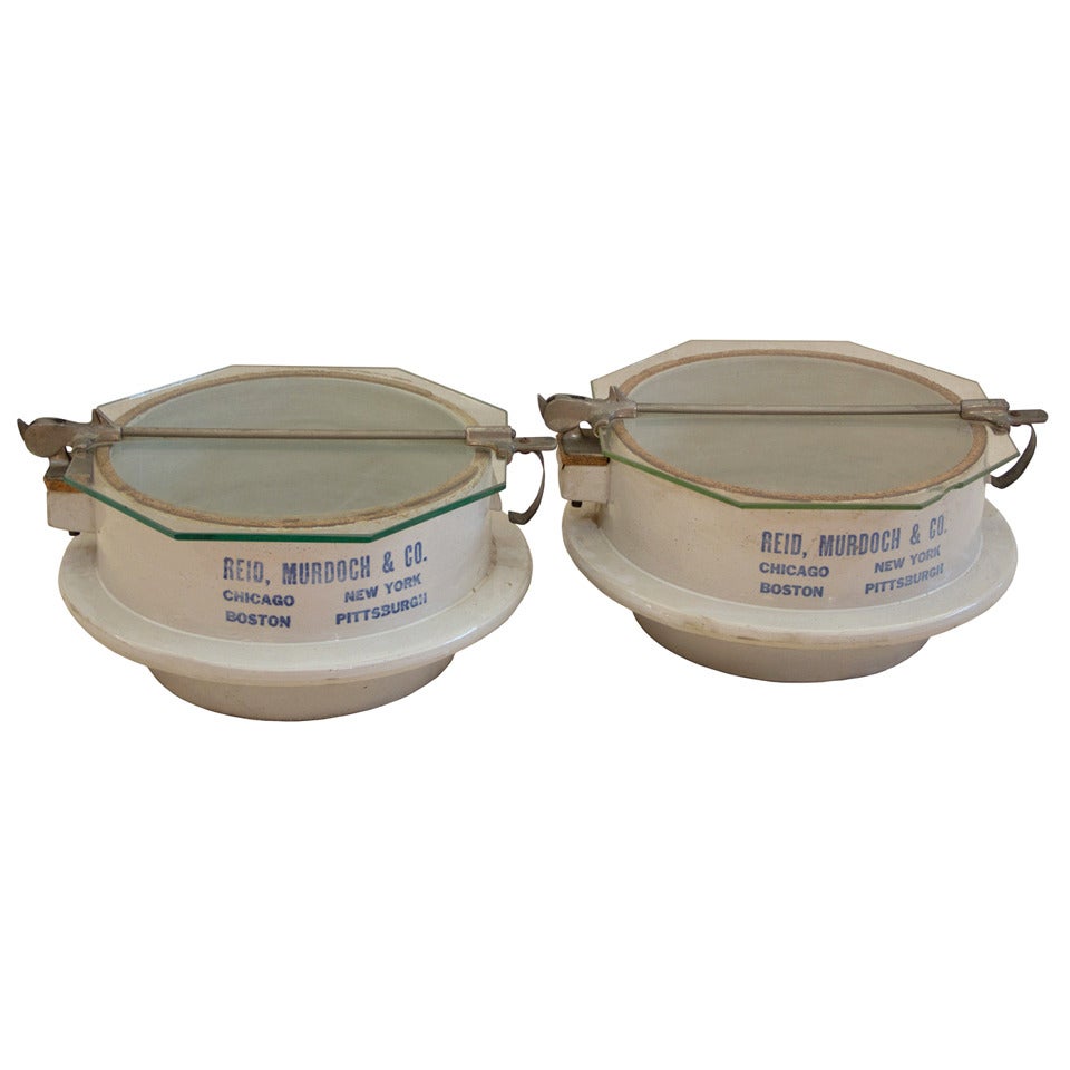 Pair Of Antique Red Wing Picklers