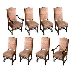 Set of Eight French Vintage Os Du Mouton Dining Room Chairs