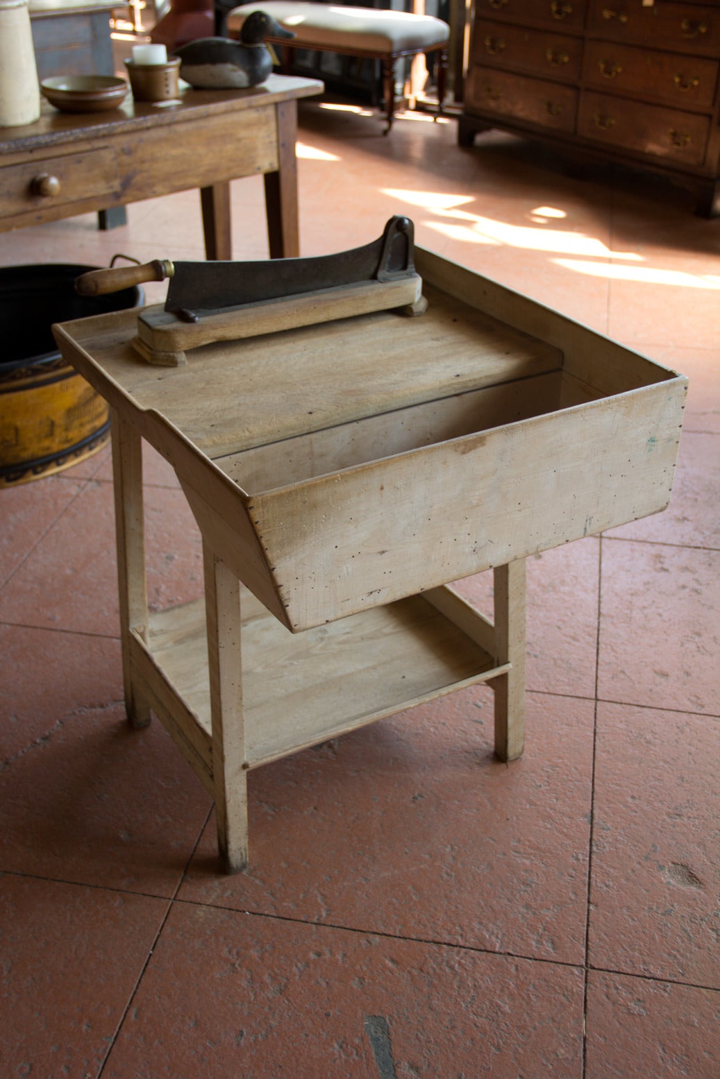 Antique French Bread Cutting Board on Stand 5