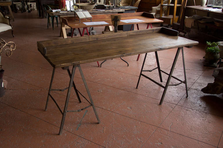 Vintage Industrial Trestle Base Desk