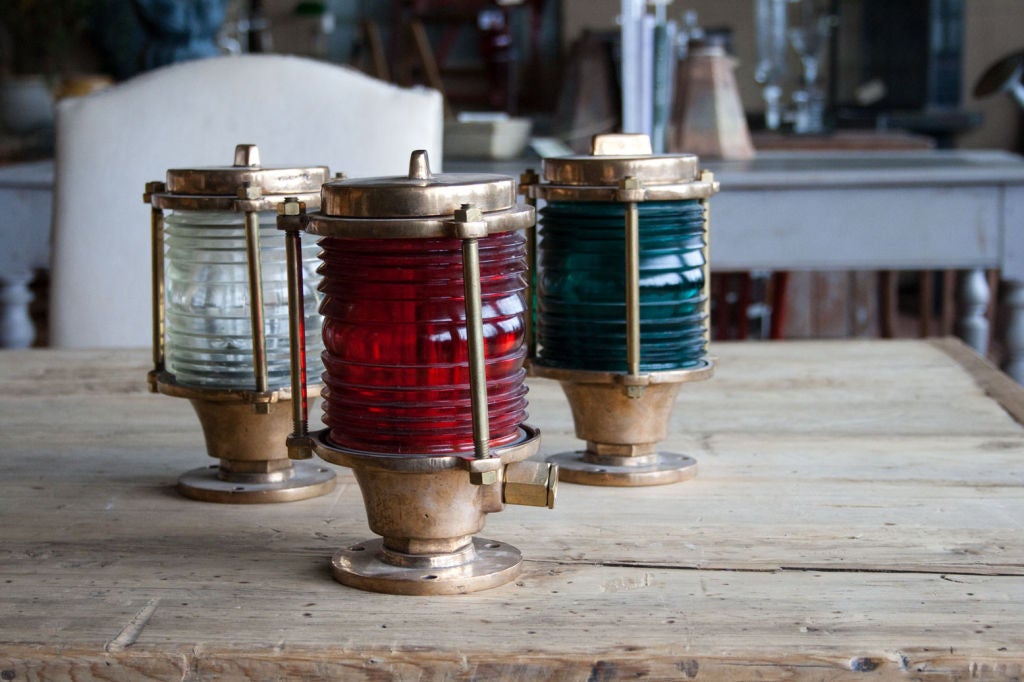 Set of 3 Vintage Navigation Lamps at 1stDibs