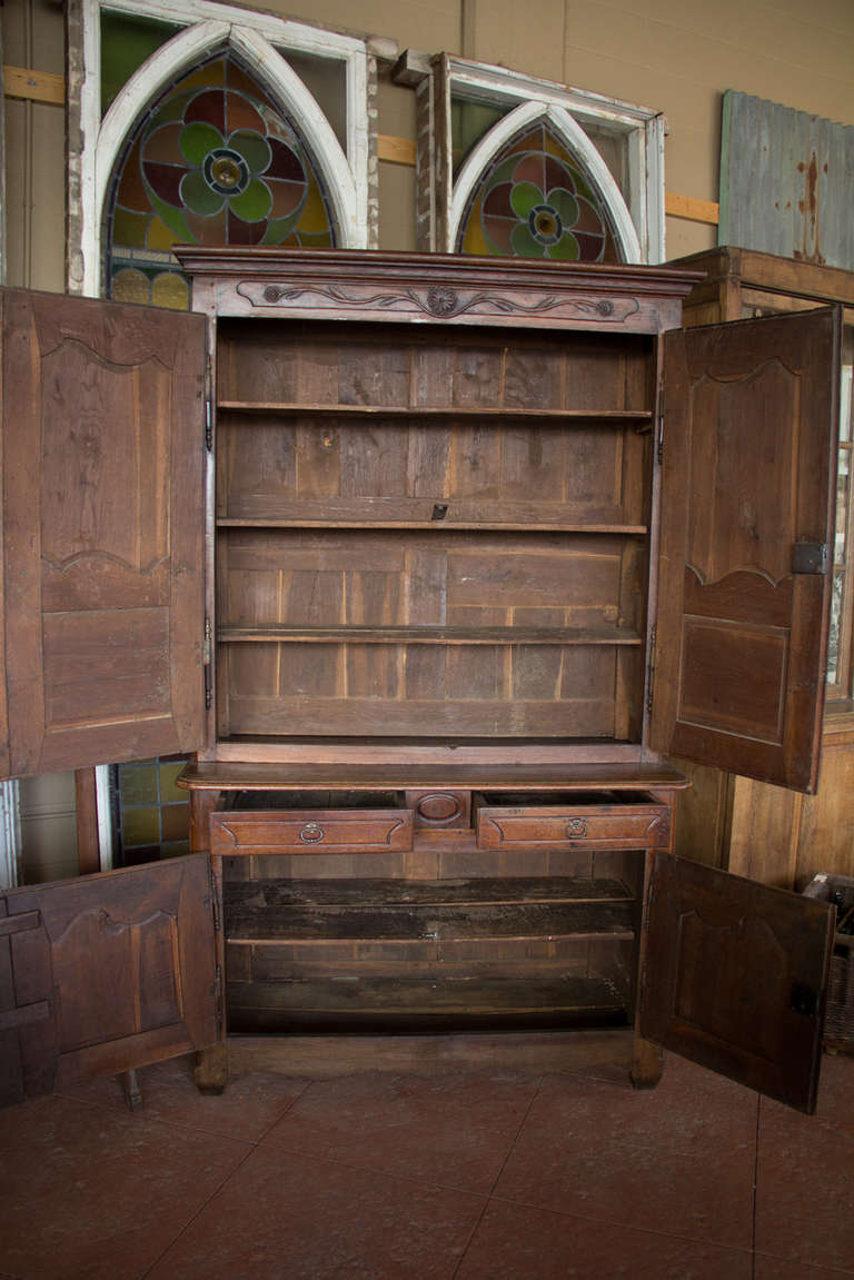 19th Century Exceptional 1800 Directoire Oak Buffet a Deux Corps