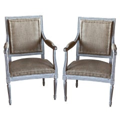 Pair of Antique French Louis XVI Style Armchairs