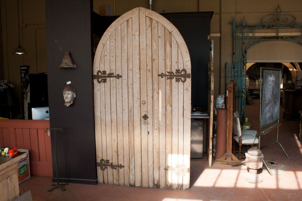 Pair of Gothic Pitch Pine Chapel Doors