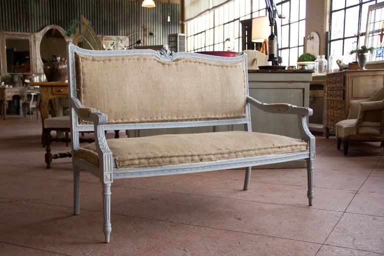 Antique French Louis XVI Style Settee In Good Condition In Calgary, Alberta