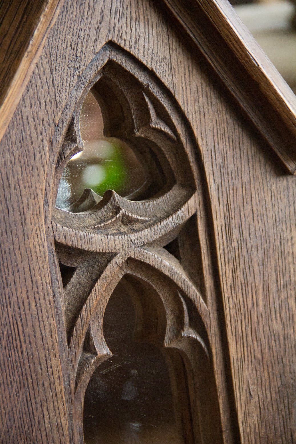 Antique Oak French Gothic Lancet Window 1