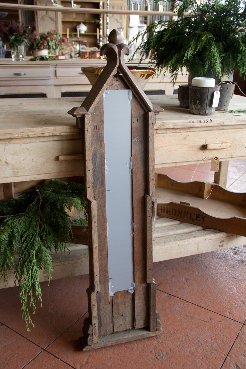 Antique Oak French Gothic Lancet Window 2