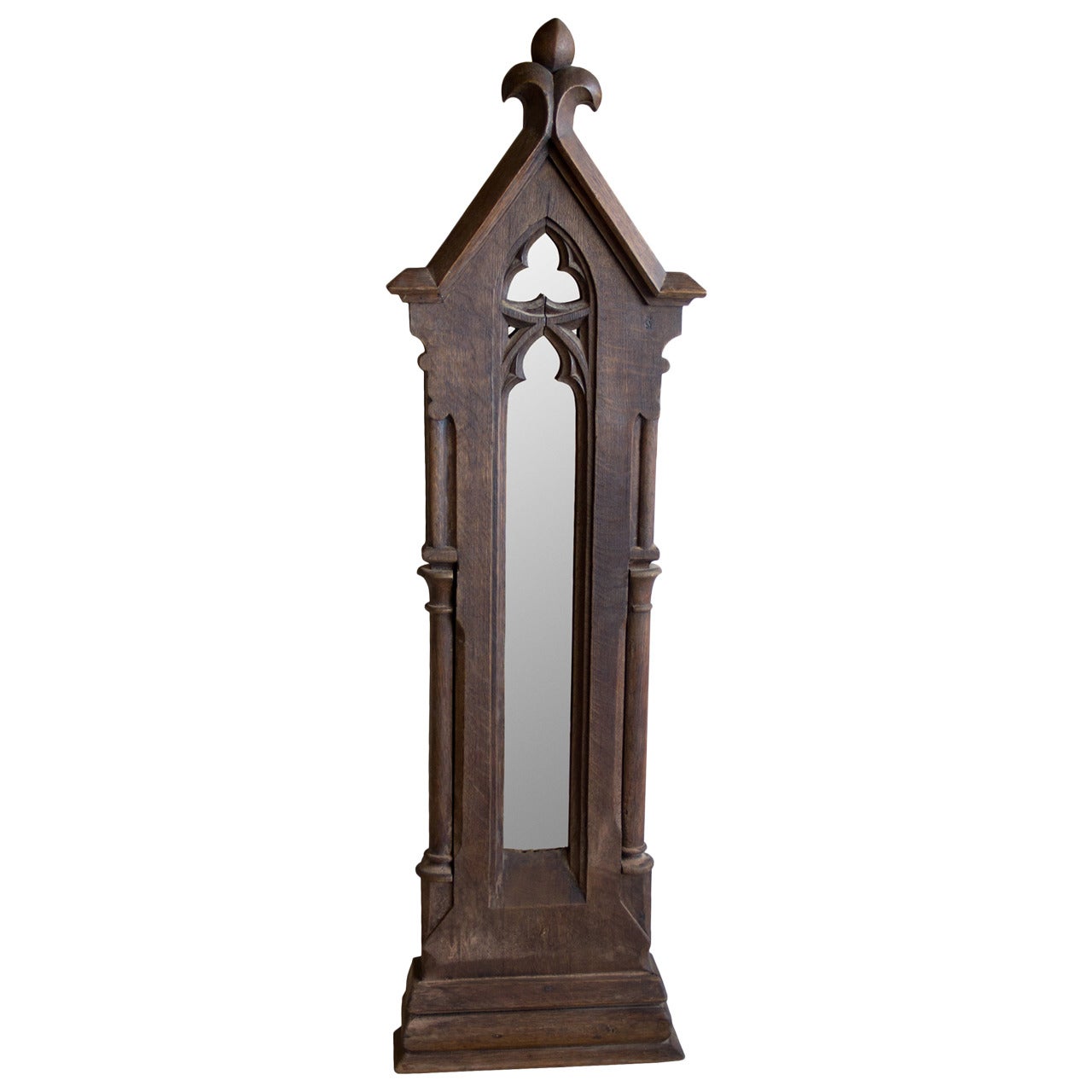 Antique Oak French Gothic Lancet Window