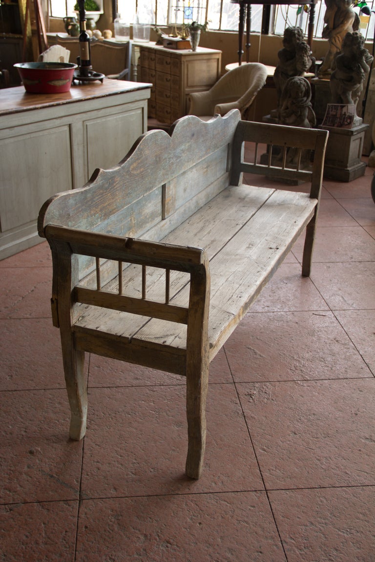 Wood 19th Century Gustavian Bench
