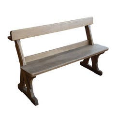 Antique Oak Chapel Bench