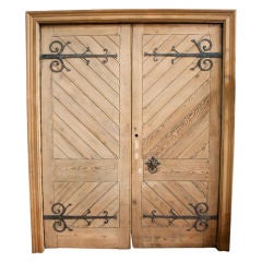 Antique Pair of Irish Pitch Pine Chapel Doors
