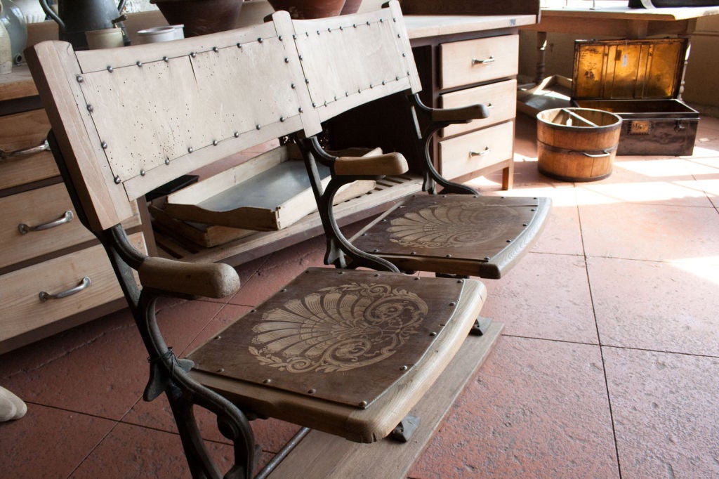 Art Deco 2 Seater Theatre or Chapel Seat