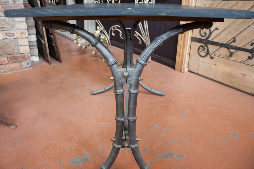 British 19th Century Faux Bamboo Table with Welsh Slate Top