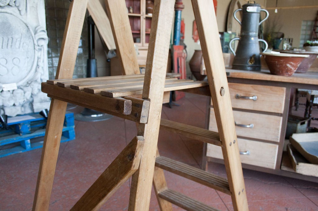 British Vintage Wooden Step Ladder