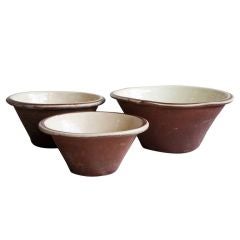 Set of Three Vintage Terra Cotta Bowls