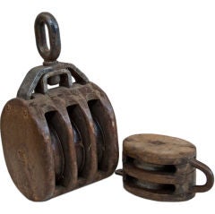 Pair of Antique  English Ships' Pulleys