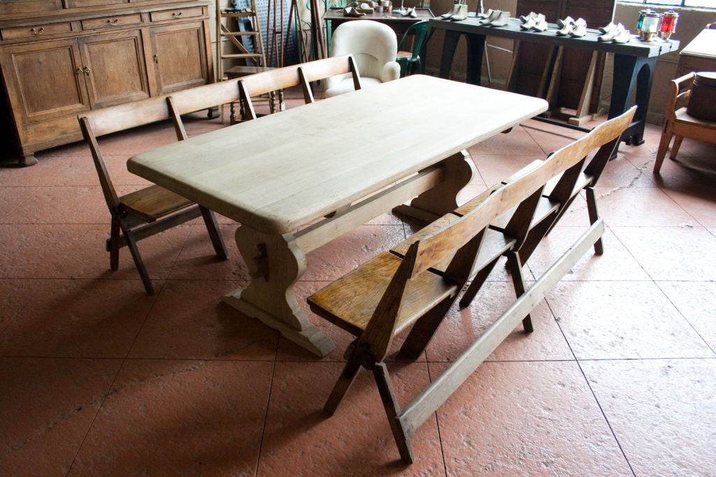 19th Century Bleached Oak Table 5