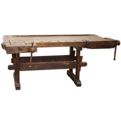 Very Large Antique French Work Bench