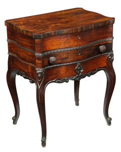 Serpentine Rosewood Rococo Revival Work Table, New York, circa 1850