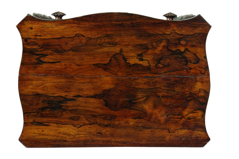 19th Century Serpentine Rosewood Rococo Revival Work Table, New York, circa 1850 For Sale