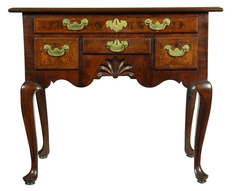 A Herringbone Inlaid Walnut Queen Anne Lowboy, Boston, c.1740