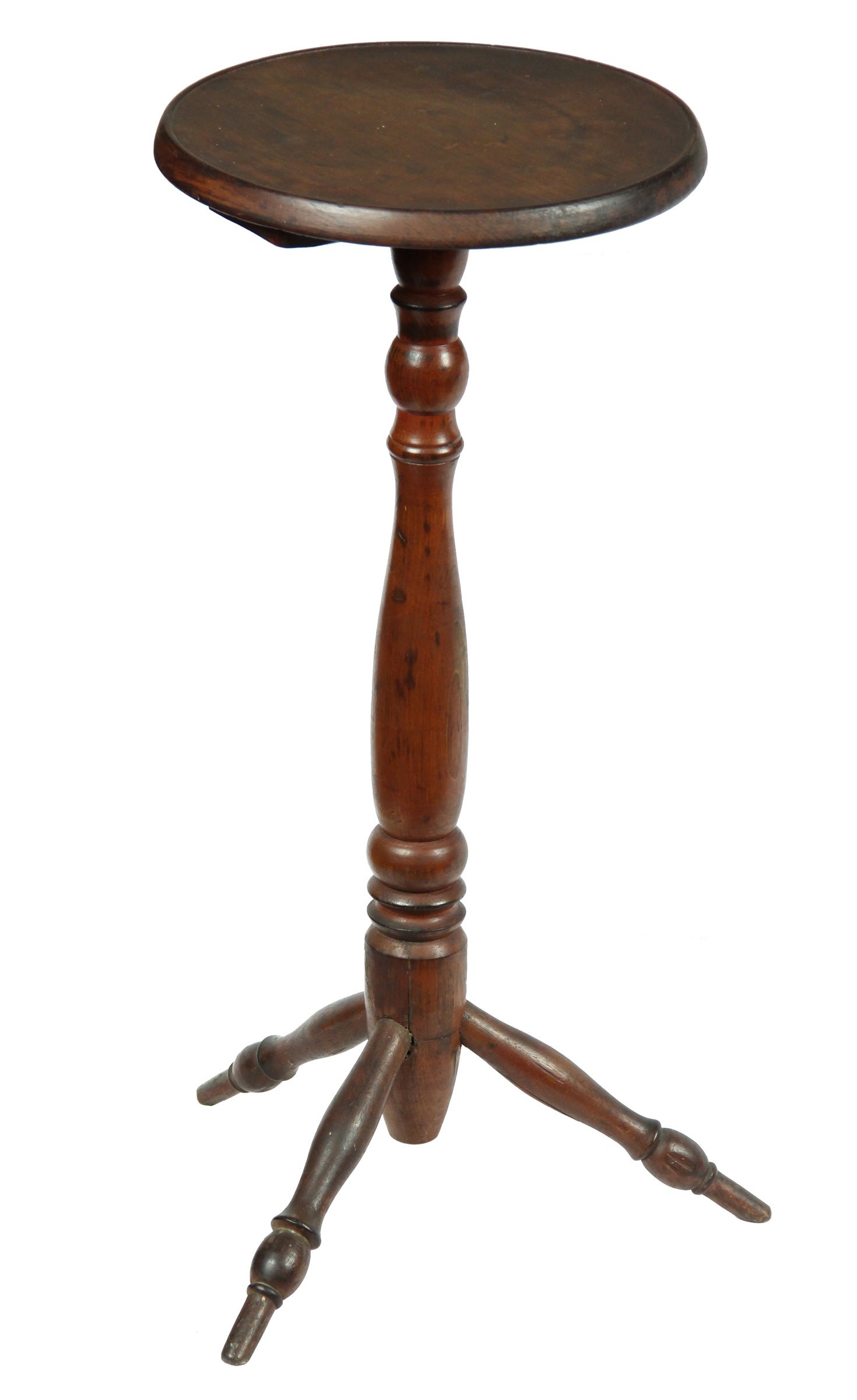 Rare Pennsylvania Walnut William & Mary Turned Candle Stand, circa 1730 For Sale