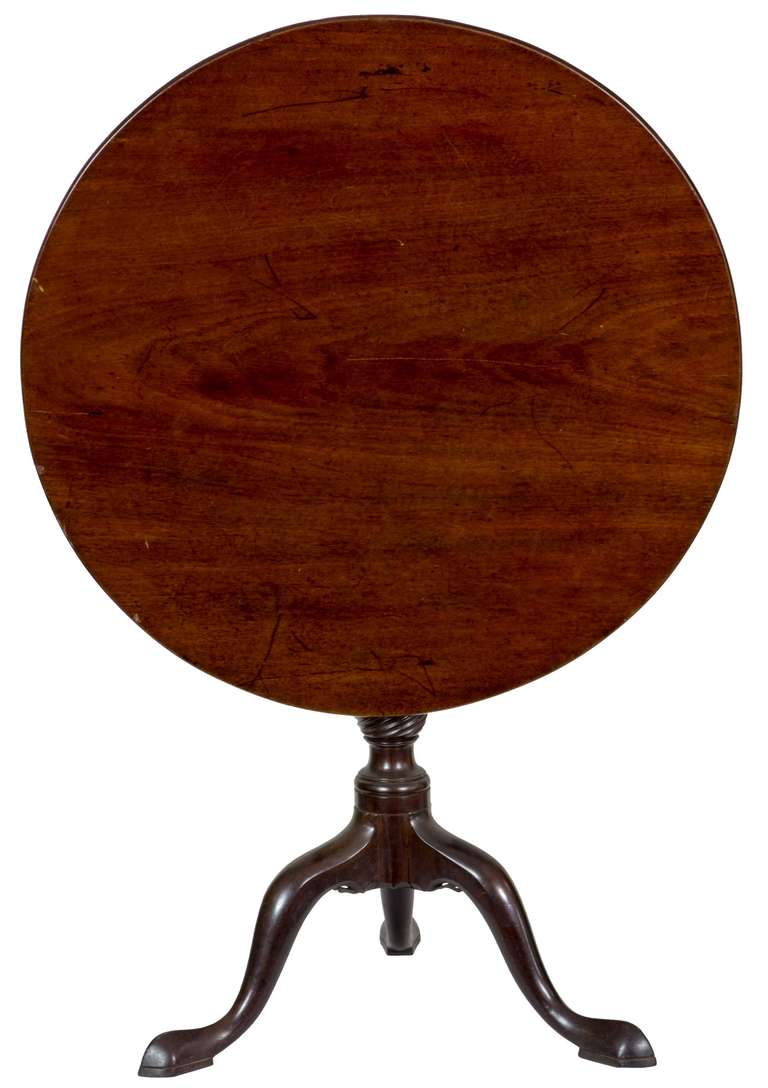 American Mahogany Tilt-Top Table with Birdcage and Spiral Urn For Sale