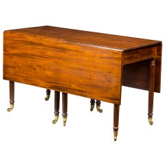 Mahogany Drop-Leaf Table with Eight Reeded Legs, Probably American, circa 1810