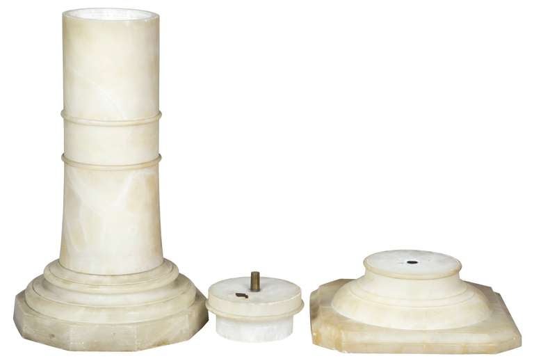 Italian White Marble Rotating Pedestal, Probably Turn of the Century