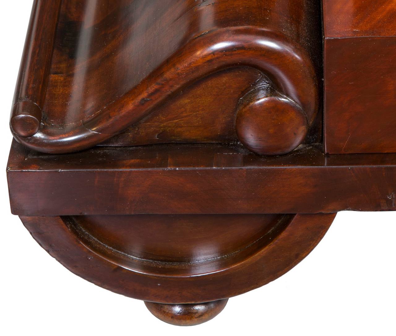 American Classical Mahogany and Marble Mixing Table, Attributed to Anthony Quervelle, circa 1820