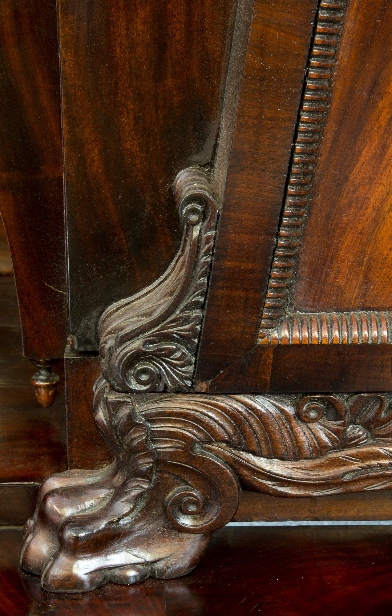 American Classical Classical Carved Mahogany Sideboard, Baltimore, circa 1820