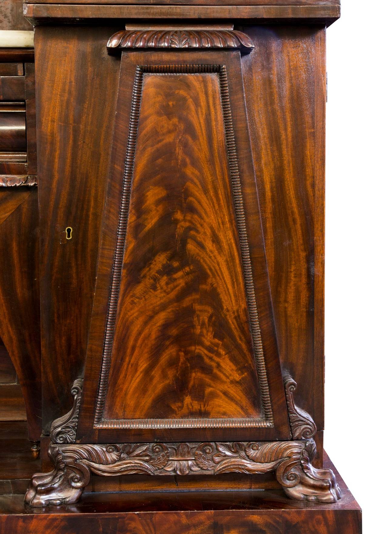 American Classical Carved Mahogany Sideboard, Baltimore, circa 1820